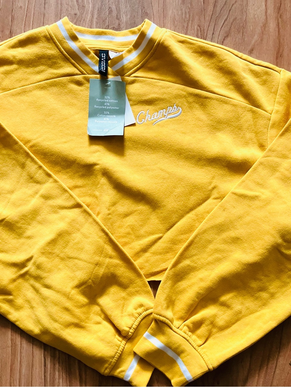Champs Yellow Crewneck Sweatshirt with White Script